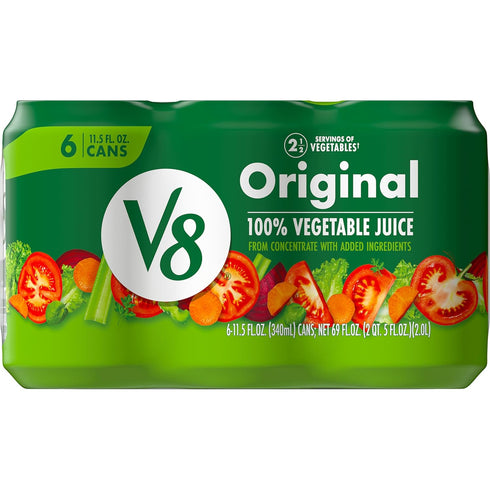 V8 Original 100% Vegetable Juice, 11.5 fl oz Can (6 Pack)