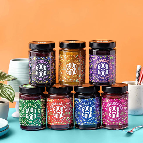 12oz 330g (Pack 1) GOOD GOOD Concord Grape Jelly Jam - No Added Sugar - Low Calorie - Gluten Free and Vegan - Diabetic