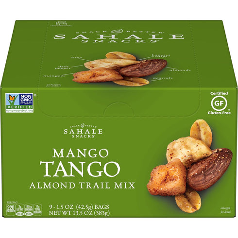 1.5 (Pack 18) Sahale Snacks Mango Tango Almond Trail Mix, Ounces