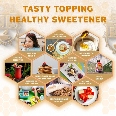 Store 20 Count English Tea Honey Sticks | All-Natural Honeystix With Gluten-Free Grade A Honey | Mini Honey Stick