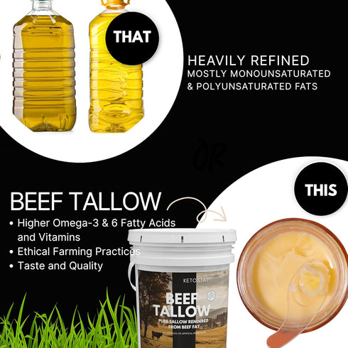 (3.75 LB 60 Oz) Beef Tallow / For Cooking