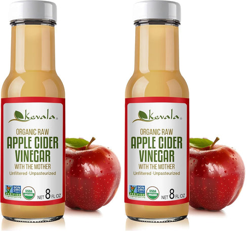 Kevala Organic Raw Apple Cider Vinegar, 8 Fl Oz (Pack of 2)