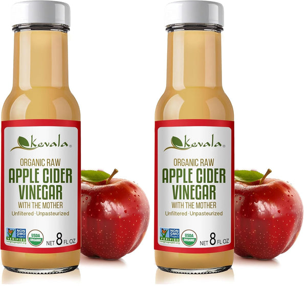 Kevala Organic Raw Apple Cider Vinegar, 8 Fl Oz (Pack of 2)