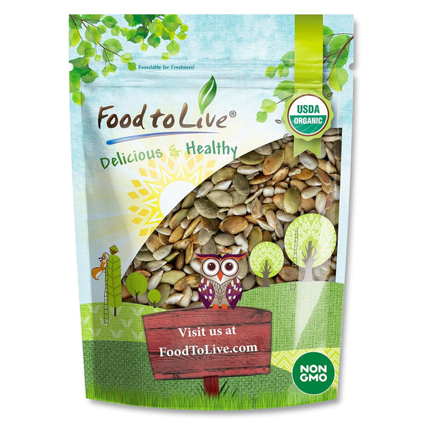 Food to Live Organic Dry Roasted Sunflower and Pumpkin Seed Mix, 4