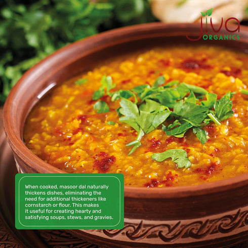 2 Jiva Organics Organic Masoor Dal Pound Bag (Split Red Lentils) - Non-GMO, Pure & Natural