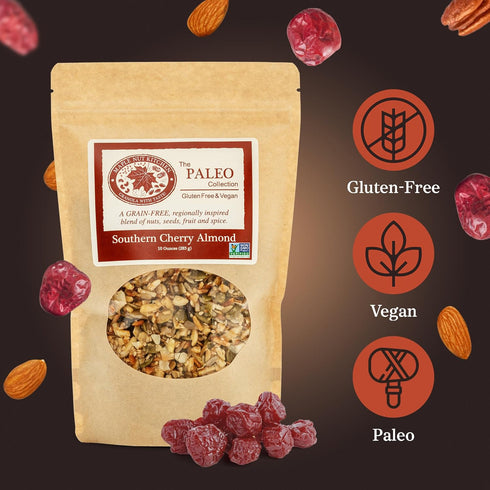 10 oz Maple Nut Kitchen Southern Cherry Almond Granola Paleo Grain Free Nut Granola with Tart Cherries, Coconut & Seeds