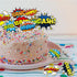 SuperHero Boom Cupcake Toppers 48 Pack, Happy Birthday Cake Decor for Kids Hero Theme Birthday Party Supplies