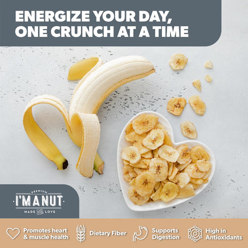 48oz Premium Dried Banana Chips | Non-GMO, Batch Tested Gluten & Peanut Free | Ethically Sourced for Guilt-Free