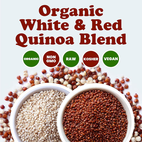 1.5 Food to Live Organic Raw White and Red Quinoa Blend, Pounds Whole, Nutritious, High in Protein and Fiber, Perfect