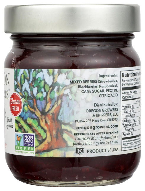 Oregon Growers & Shippers 12 oz Oregon Growers All Natural Fruit Spread, Triple Berry