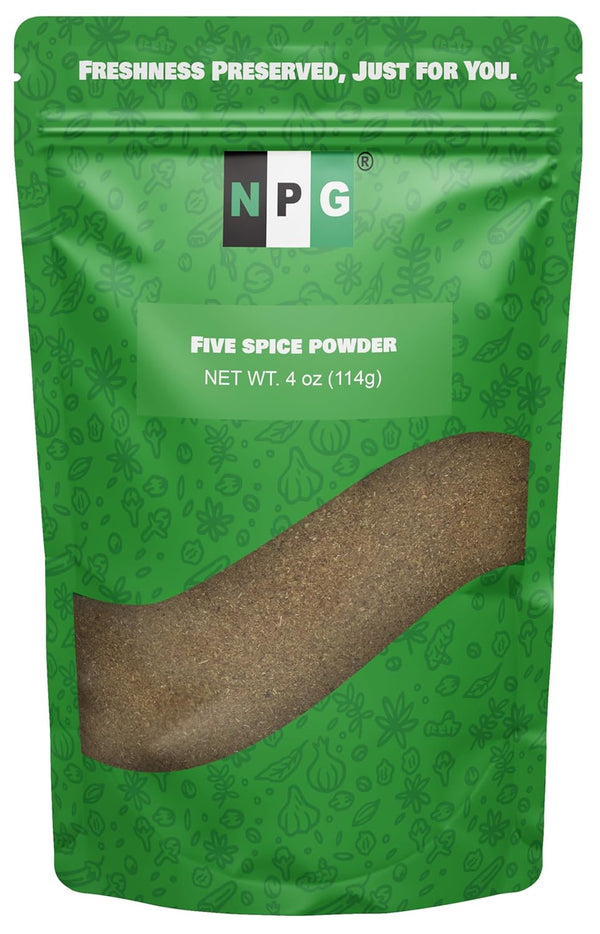 NPG Authentic Chinese Five Spice Powder, 4 Ounces Gluten Free All Natural Ground Mixed Spice Seasoning for Asian Cuisine