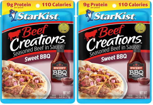 StarKist Beef Creations Sweet BBQ, 2.6 oz pouch (Pack of 2)