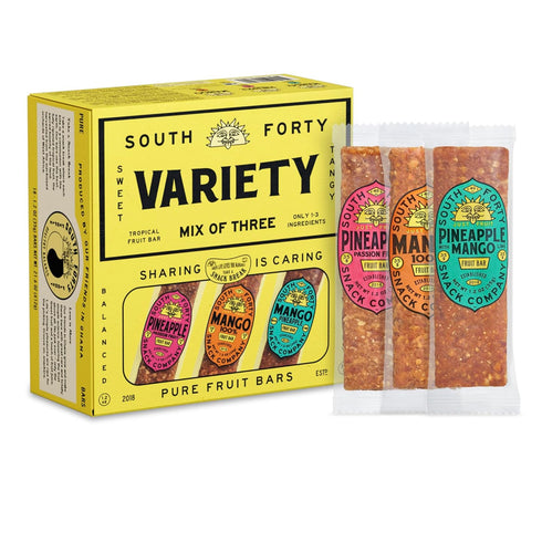 South 40 Snacks Premium Tropical Fruit Bars Mix of 3 Variety Pack,