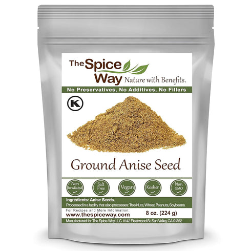 The Spice Way Premium Anise Seeds, Ground Seeds (8 oz) for Baking Bread, Cooking, and Tea