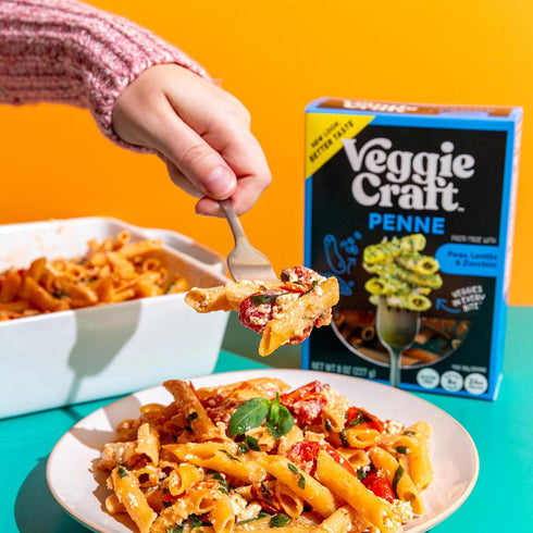 Veggiecraft Farms Penne Pasta - Low Carb, Protein Pasta, Lentil Noodles with Peas & Zucchini, 8 Oz