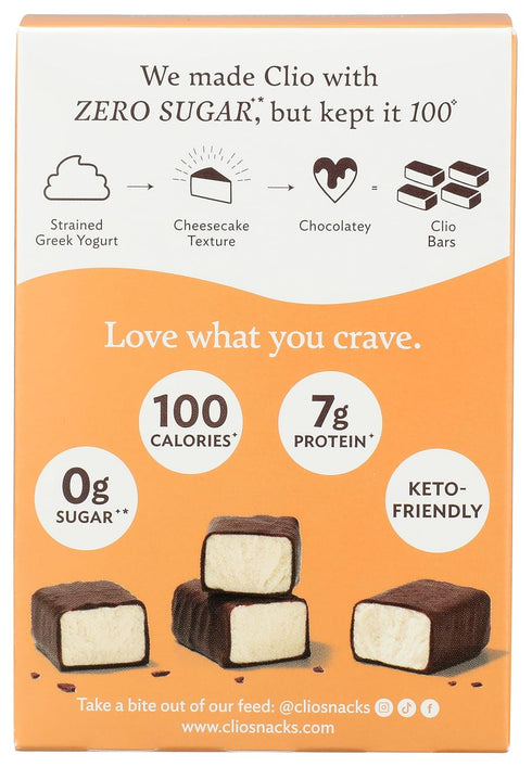 4 Count, 5.93 OZ CLIO Zero Sugar Vanilla Yogurt Bars