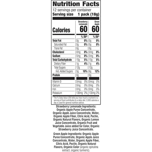 Pack, 12 Count, 7.68 oz Annie's Organic Sweet and Sour Fruit Twists, Strawberry Lemonade and Green Apple Fruit Flavored