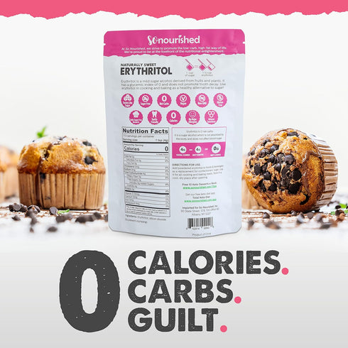 1:1 0 0 (2.5 lbs 40 oz) So Nourished Powdered Erythritol Sweetener - Sugar Substitute, Keto - Calorie, Net Carb