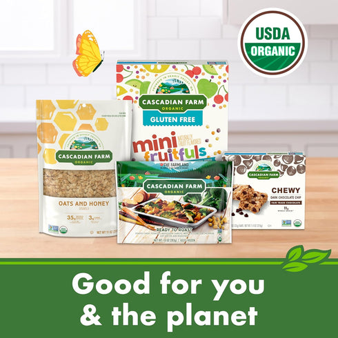 12 oz Cascadian Farm Organic Cinnamon Apple Cereal, No Added Sugar, Made with Whole Grain, Non-GMO