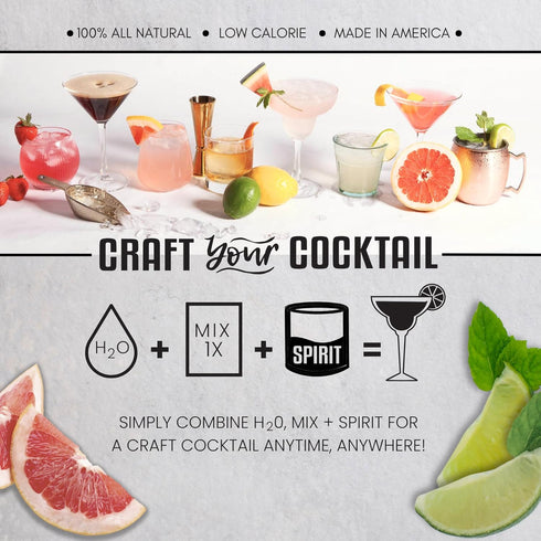 Noble Mick's 6 Packets, Drink Mix, Bundle of Low Calorie, Made in USA, Single Serve Craft Cocktails (Paloma)