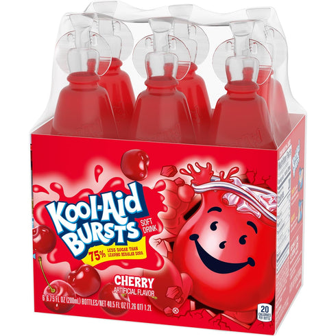 (6 Kool-Aid Bursts Cherry Flavored Juice Drink Bottles)