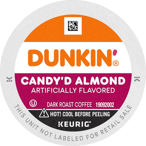 10 Dunkin' Candy'd Almond Dark Roast Flavored Coffee, Keurig K-Cup Pods