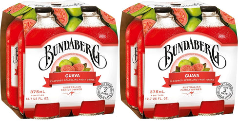 Bundaberg Sparkling Fruit Drink, Guava, 12.7 fl oz, 4 Count (Pack of