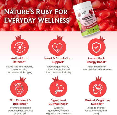 6 oz (Pack 1) Pomegranate Juice Powder - Freeze Dried Organic Pomegranate Fruit Juice Concentrated Antioxidants
