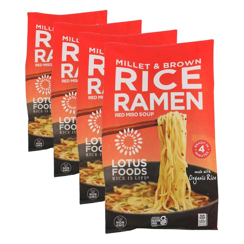 Lotus Foods Organic Ramen Miso Soup Mix-Millet & Brown-2.8 oz (Pack of