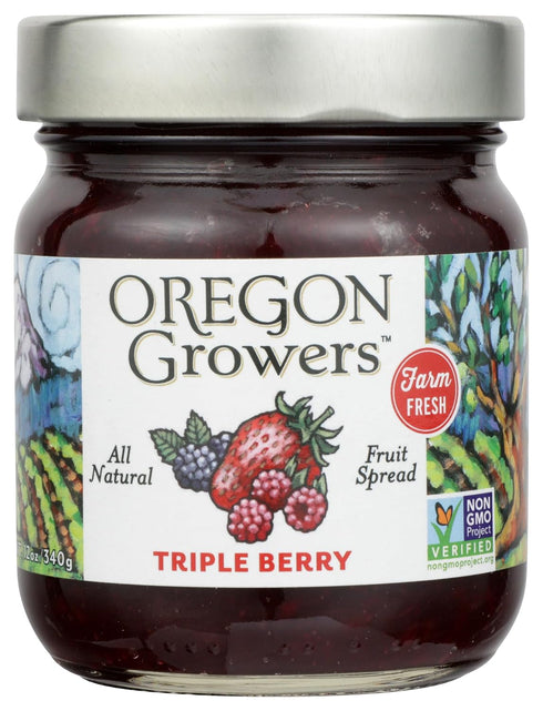 Oregon Growers & Shippers Oregon Growers All Natural Fruit Spread, Triple Berry, 12 oz
