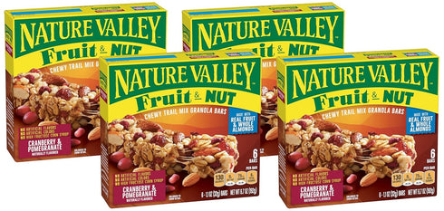 Nature Valley Chewy Fruit & Nut Granola Bars, Cranberry Pomegranate, 6 Bars,