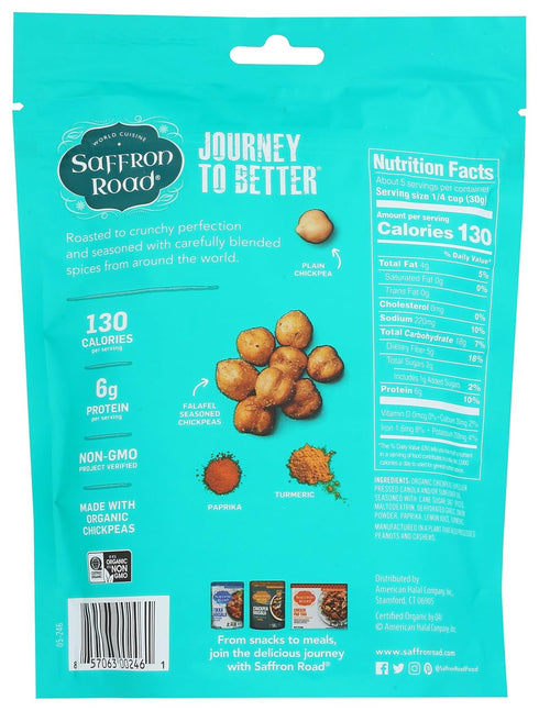 6 Saffron Road Organic Crunchy Chickpeas, Falafel, Ounce