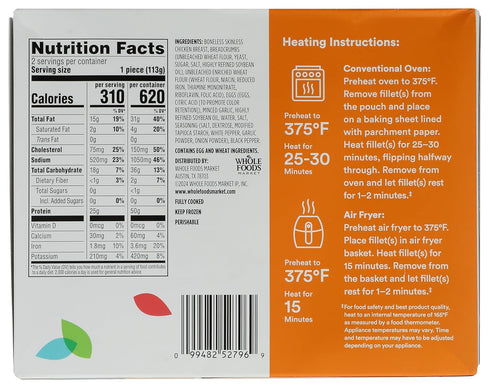 365 by Whole Foods Market 8 OZ Fried Garlic Breaded Chicken Fillets