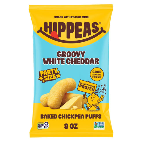 HIPPEAS Chickpea Puffs, Groovy White Cheddar, Gluten Free Snacks, Dairy Free, Vegan,