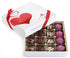 Valentine Chocolate Truffles Gift Box - 16-Pc Fancy Vegan Dark Chocolate Candy,
