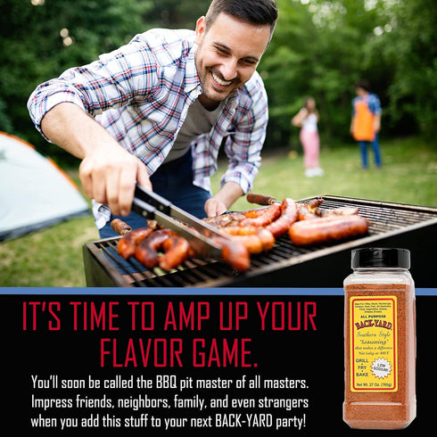 #1 27 oz PACK (27 oz, 3) All Purpose Seasoning | BACK-YARD Southern Style Original | Value Size - RESTAURANT | Sprinkle