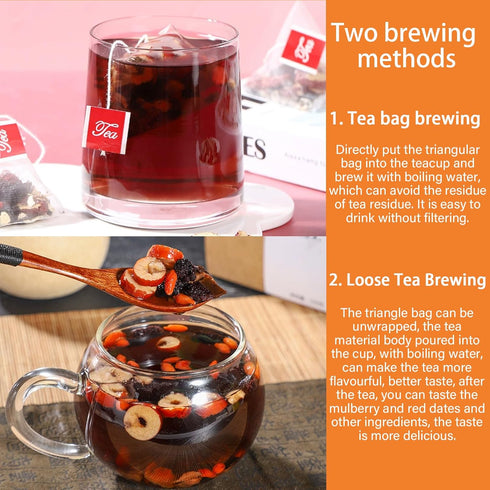 Wanciment 6 Mulberry (1 Bag(20 Ginseng Five Treasures Tea Kidney Tea - Kidney Cleanse Ginseng Six Treasures Teas