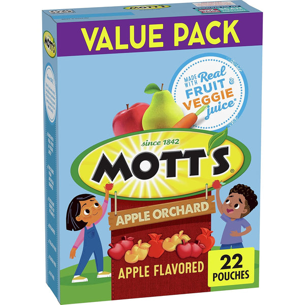 Mott's Fruit Flavored Snacks, Apple Orchard, Gluten Free Snack, Value Pack, 22