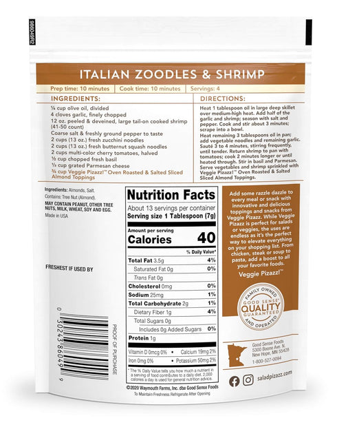 Almond Toppings Salad Pizazz, Oven Roasted Sea Salt, Snack Mix, Non-GMO, 3.25 Oz
