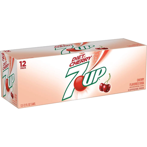 7UP 12 Oz (Pack 12) Diet Cherry Flavored Lemon Lime Soda, Fl