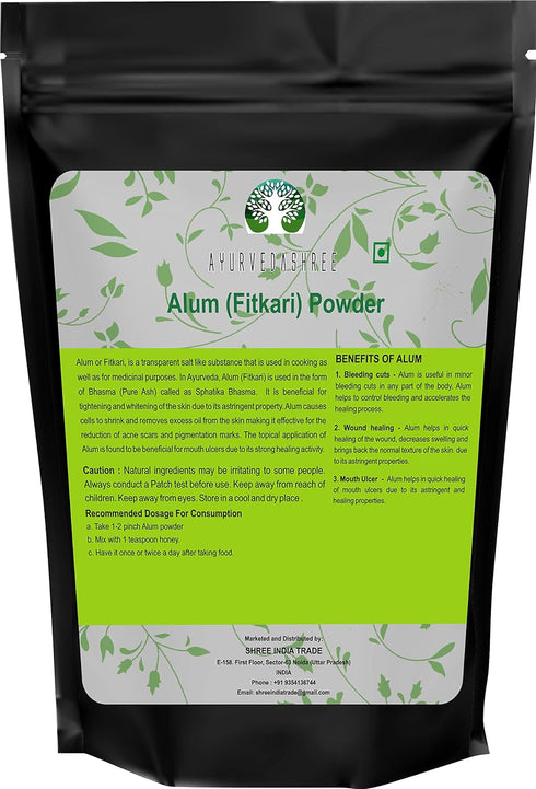 AYURVEDASHREE Alum Powder 200 Gm, Food Grade Granulated Powdered Alum, 100% Pure, Food Preservative