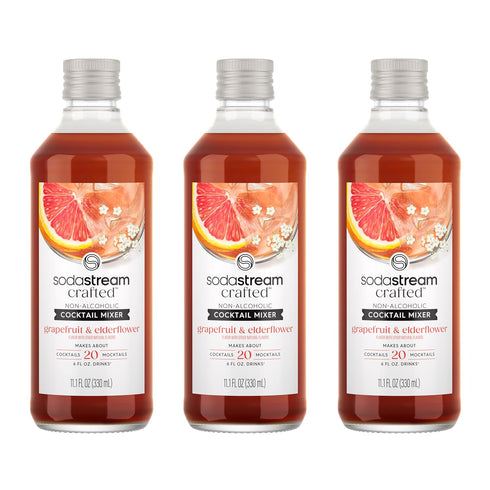 SodaStream Crafted Cocktail Mixers: Grapefruit & Elderflower Flavor, Non-alcoholic mixers expertly crafted