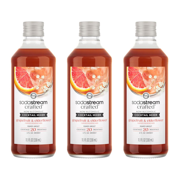 SodaStream Crafted Cocktail Mixers: Grapefruit & Elderflower Flavor, Non-alcoholic mixers expertly crafted