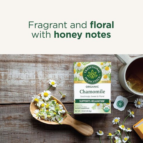 16 Traditional Medicinals Organic, Chamomile Tea - Supports Stress Relief and Relaxation - Kosher, Non-GMO