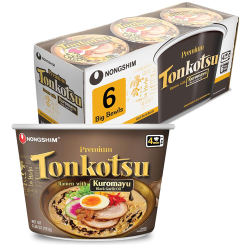 Nongshim Tonkotsu Ramen with Kuromayu Noodle Big Bowl, 3.56 Ounce (Pack Of