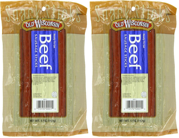 Old Wisconsin Beef Deli Sticks, 5 Ounce Package (Pack of 2)