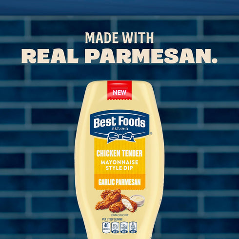 Best Foods 11.5 Oz (Pack 2) Garlic Parmesan Chicken Tender Mayonnaise Style Dip Garlic Parmesan Delicious Flavor No