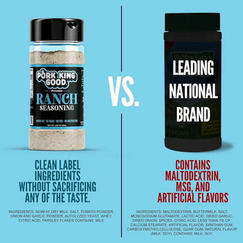 Pork King Good Ranch Seasoning for Cooking and Popcorn, Keto Friendly, Paleo, Gluten Free