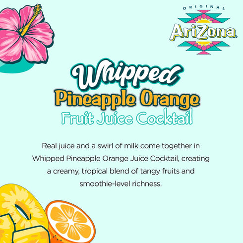22 Oz (Pack 12) AriZona Whipped Pineapple Orange, Fruit Juice Drink - Big Can, Fl