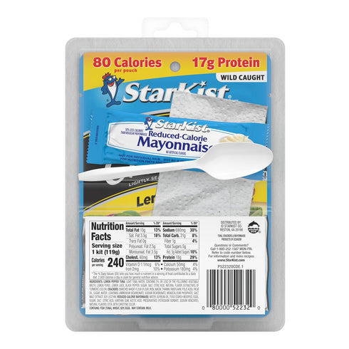 4.2 oz 12 Pack StarKist Lunch-To-Go Tuna Creations Lemon Pepper Pouch, Kit